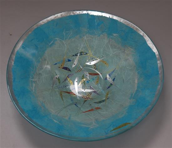 An Art Glass circular bowl by Margaret Johnson, Dia 30cm